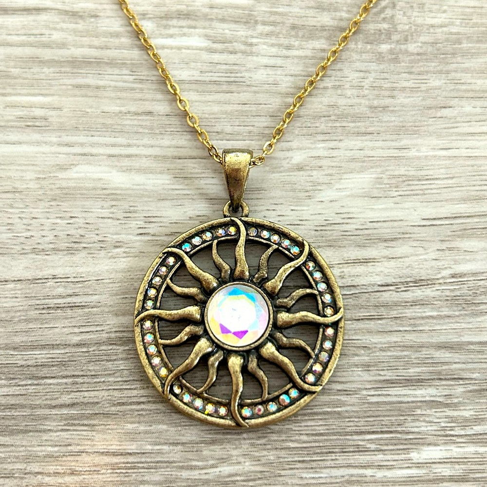 Sun Wheel Pendant Necklace